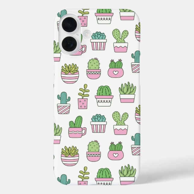 Coques Case-Mate iPhone Cute Cactus Succulents Plante Doodles Motif (Verso)