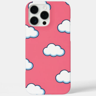 Coques iPhone 16 Pro Max Cute Cartoon Cloud Pattern on Pink