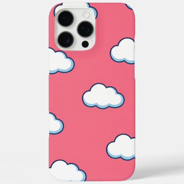Coques Case-Mate iPhone Cute Cartoon Cloud Pattern on Pink (Verso)