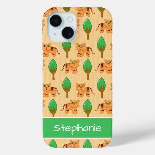 Coque Pour iPhone 15 Cute Cartoon Motif Tiger Personnalisé
