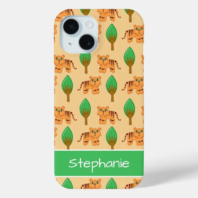 Coques Case-Mate iPhone Cute Cartoon Motif Tiger Personnalisé (Verso)