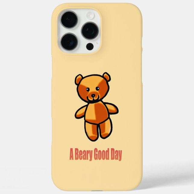 Coques Case-Mate iPhone Cute Cartoon Teddy Bear Pun Illustration (Verso)