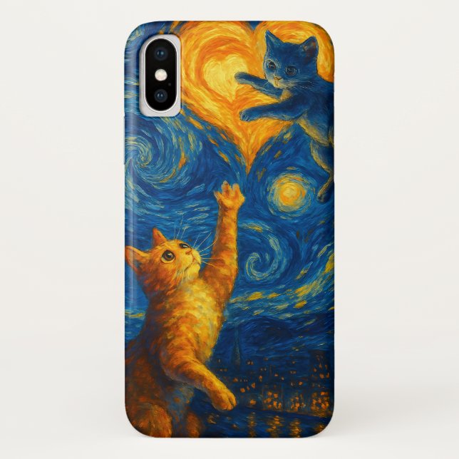 Coques Case-Mate iPhone Cute Cat Kitten Starry Night iPhone / iPad case (Dos)