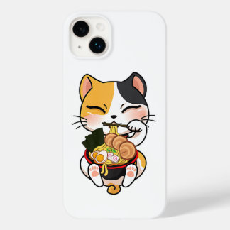Coque Pour iPhone 14 Plus Cute Cat Manger Ramen Japonais Amoureux des chats 