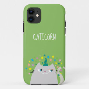 Coques Pour iPhone Cute Cat Unicorn Monogramme