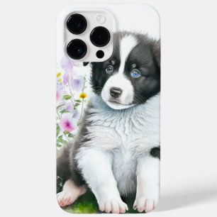 COQUE POUR POUR iPhone 14 PRO MAX CUTE CHIEN À POULET NOIR ET BLANC À LA FRONTIÈRE D