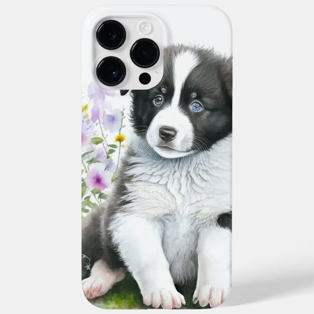 COQUES Case-Mate iPhone CUTE CHIEN À POULET NOIR ET BLANC À LA FRONTIÈRE D (Verso)