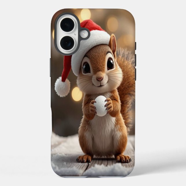 Coques Case-Mate iPhone Cute Christmas Squirrel iPhone 16 Plus Case (Verso)