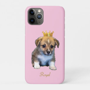 Case-Mate iPhone Case Cute Corgi Chien Chien et Couronne Royale sur Rose