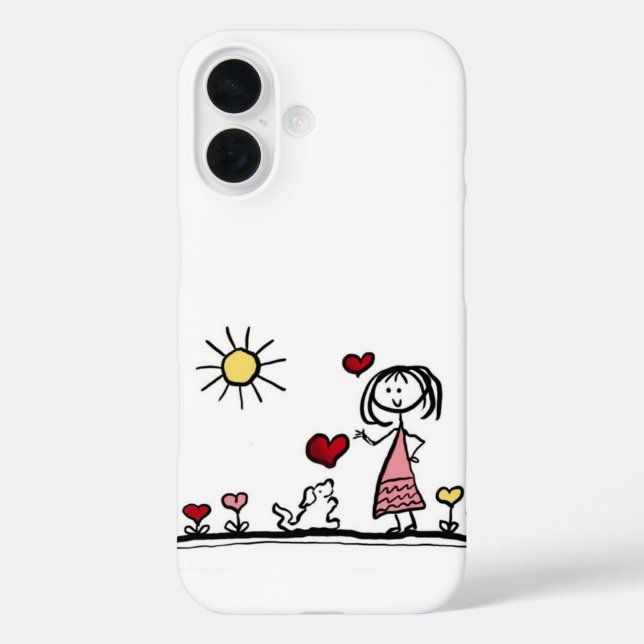 Coques Case-Mate iPhone Cute dog with a girl (Verso)