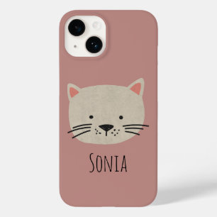 Coque Pour iPhone 14 Cute face de chat Whimsical