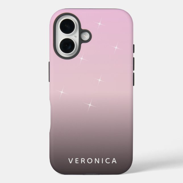 Coques Case-Mate iPhone Cute Feminine Pink Black Ombre Personalized (Verso)