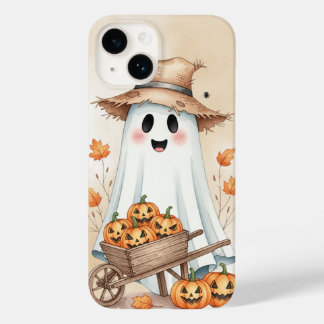 Coque Pour iPhone 14 Cute Ghost with Pumpkins Phone Case - Adorable Hal
