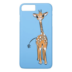 Coques Pour iPhone Cute Giraffe - bleu bébé