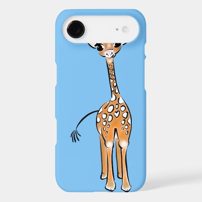 Coques Case-Mate iPhone Cute Giraffe - bleu bébé (Verso)