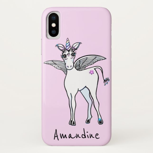 Coques Case-Mate iPhone Cute girly Unicorn magique (Dos)