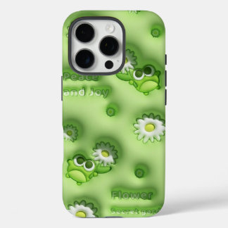 Coques iPhone 16 Pro Cute Green Frog & Daisy Phone Case 💚🐸🌼