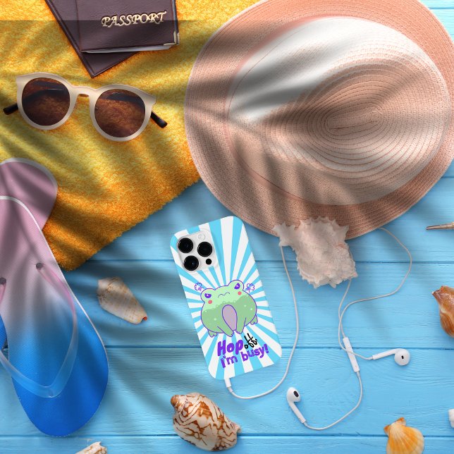 Coques Case-Mate iPhone Cute grenouille en colère kawaii avec un cadeau d' (Cute and sassy Kawaii Style Angry Frog for girls saying hop off, I'm busy)