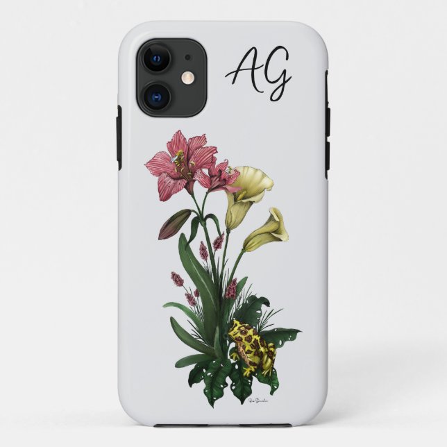 Coques Case-Mate iPhone Cute grenouille tropicale et Lily Botanique Floral (Dos)