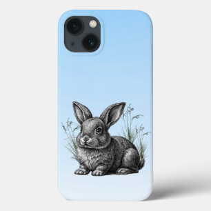Case-Mate iPhone Case Cute Grey Rabbit contre un ciel bleu