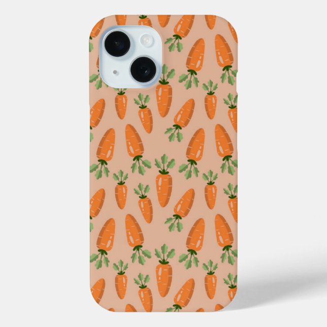 Coques Case-Mate iPhone Cute Hand-drawn Carrots Seamless Pattern (Verso)