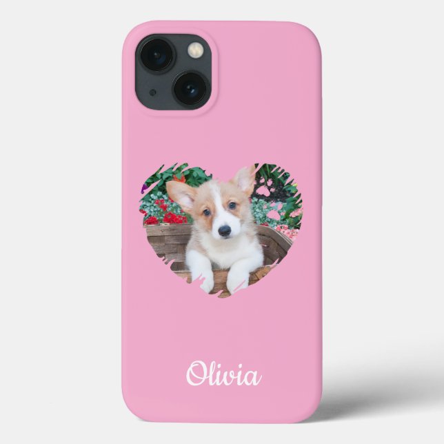 Coques Case-Mate iPhone Cute Heart Pet Photo & Chien Empreintes de pattes, (Verso)