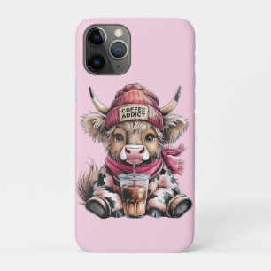 Case-Mate iPhone Case Cute Highland Cow Coffee Addict Drôle Boire Café