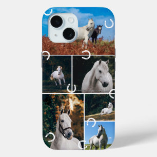 Coque Pour iPhone 15 Cute Horsehoes Horse Photo Collage