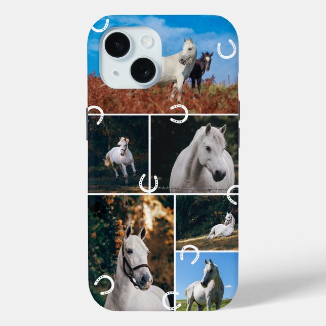 Coques Case-Mate iPhone Cute Horsehoes Horse Photo Collage (Verso)