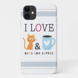 Case-Mate iPhone Case Cute I Love Chats et Café Blanc