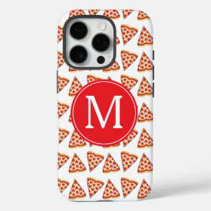 Coques iPhone 16 Pro Cute Initiales Monogrammes Motif de pizza
