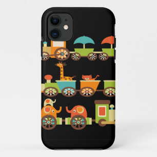 Coques Pour iPhone Cute Jungle Safari Animaux Train Cadeaux Enfants B