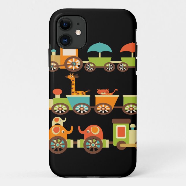 Coques Case-Mate iPhone Cute Jungle Safari Animaux Train Cadeaux Enfants B (Dos)