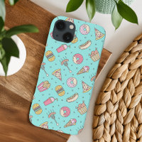 Cute Junk Food Motif sur Aqua |
