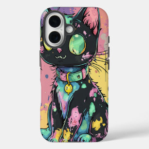 Coque Pour iPhone 16 Cute Kawaii Pastel Goth Patchwork Gothique Déplais