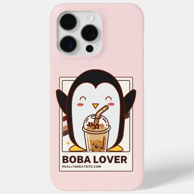 Coques Case-Mate iPhone Cute Kawaii Penguin Boba Lover (Verso)