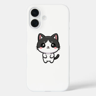 Coque Pour iPhone 16 Cute Kawaii Tuxedo Cat Standing Character