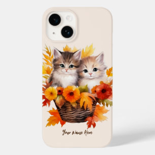 Coque Pour iPhone 14 Cute Kittens chats personnalisés en panier