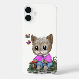 Coques iPhone 16 Plus Cute Kitty Chat et Papillon