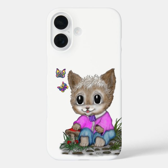 Coques Case-Mate iPhone Cute Kitty Chat et Papillon (Verso)