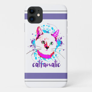 Case-Mate iPhone Case Cute Kitty Visage Hot rose Bleu Chat Fanatique