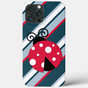 Coques Pour iPhone Cute Ladybug Rouge Blanc Bleu Bleu Motif