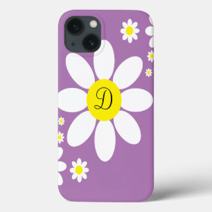 Case-Mate iPhone Case Cute Lavande et marguerites blanches Floral Initia