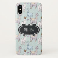 Cute Llama Motif Pois