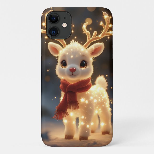Coques Case-Mate iPhone Cute Magical Reindeer with Sparkling Lights (Dos)