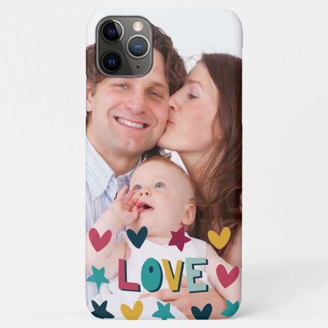 Coques Case-Mate iPhone Cute Modern Amour et Coeurs Photo personnalisée (Dos)