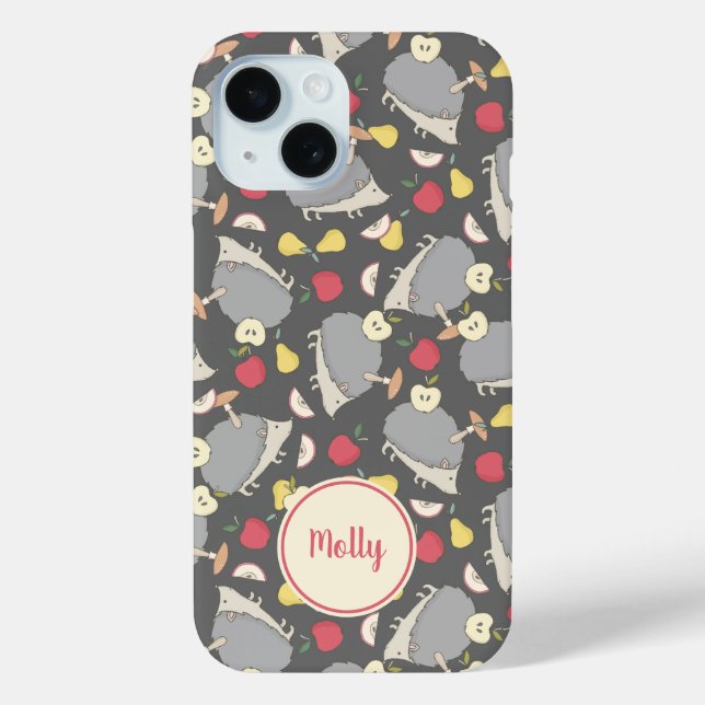 Coques Case-Mate iPhone Cute Motif de fruits de hérisson personnalisé (Verso)