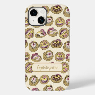 Coque Pour iPhone 14 Cute Motif de gâteau personnalisé