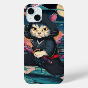 Coque iPhone 15 Mini Cute Ninja Cat
