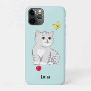 Case-Mate iPhone Case Cute orange Tabby Kitty Chat sur bleu clair